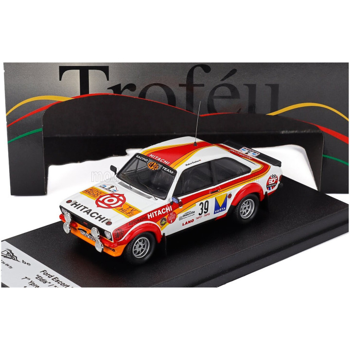 TROFEU FORD ENGLAND ESCORT MK2 (night version) N 39 RALLY YPRES 1979 ELDIS - ROSSI - WHITE RED ORANGE 1/43
