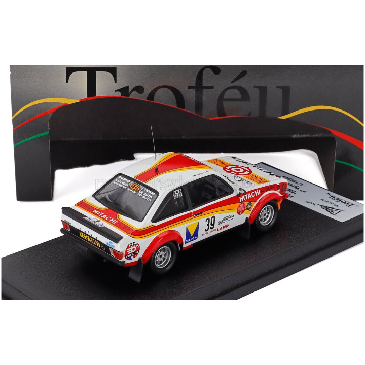 TROFEU FORD ENGLAND ESCORT MK2 (night version) N 39 RALLY YPRES 1979 ELDIS - ROSSI - WHITE RED ORANGE 1/43