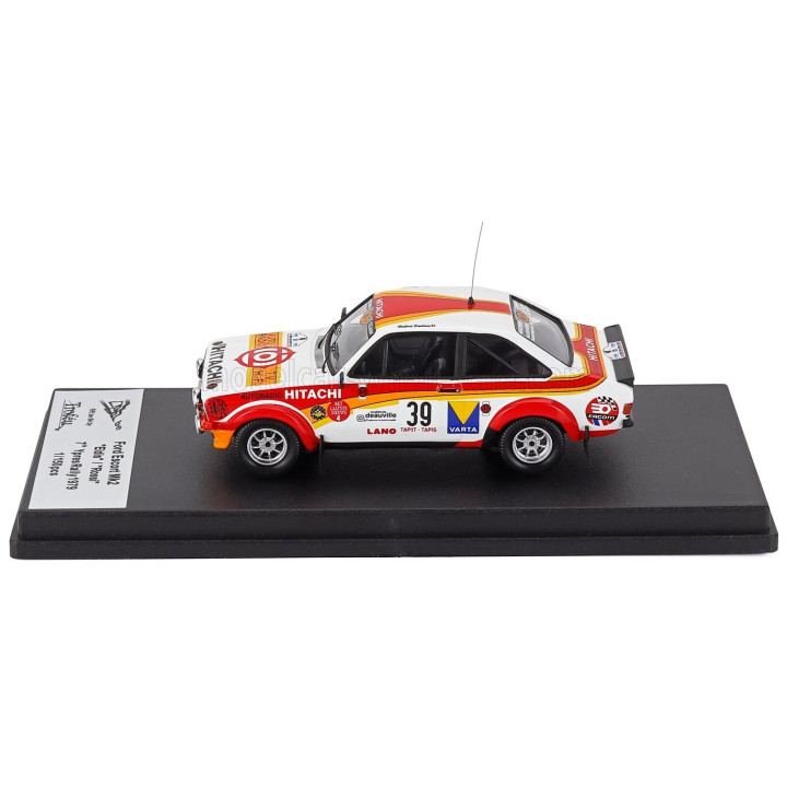 TROFEU FORD ENGLAND ESCORT MK2 (night version) N 39 RALLY YPRES 1979 ELDIS - ROSSI - WHITE RED ORANGE 1/43