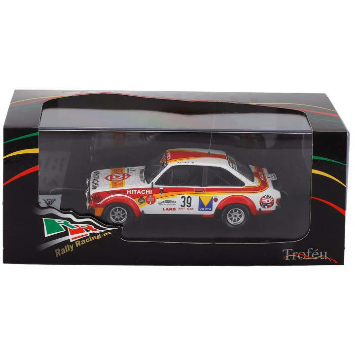 TROFEU FORD ENGLAND ESCORT MK2 (night version) N 39 RALLY YPRES 1979 ELDIS - ROSSI - WHITE RED ORANGE 1/43