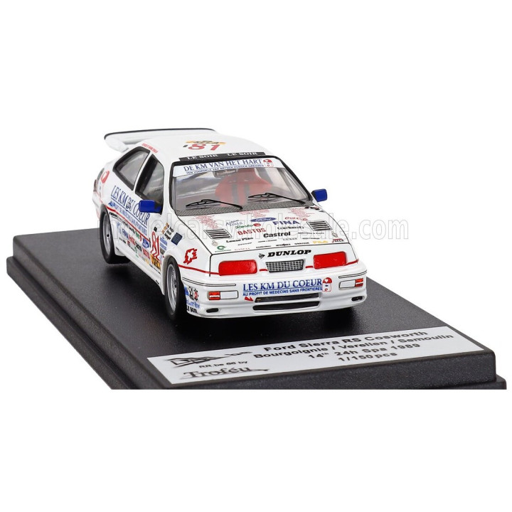 TROFEU FORD ENGLAND SIERRA RS COSWORTH N 81 24h SPA 1989 C BOURGOIGNIE - P VERELLEN - Y SEMOULIN - WHITE 1/43