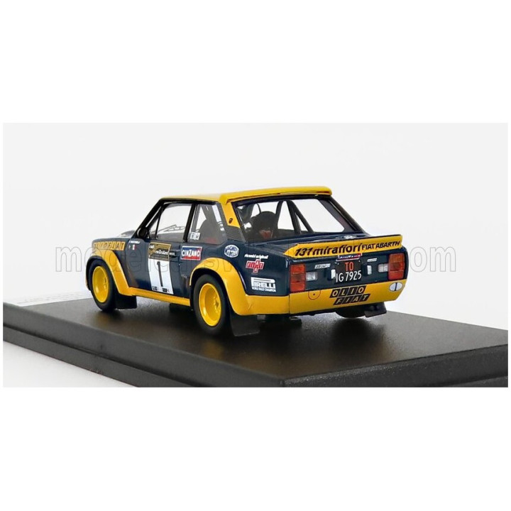 TROFEU FIAT 131 ABARTH OLIO FIAT N 1 WINNER RALLY NEW ZEALAND (AFTER FRONT DAMAGE) 1977 F.BACCHELLI - F.ROSSETTI - YELLOW BLUE