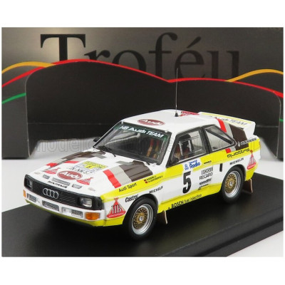 TROFEU AUDI QUATTRO SPORT N 5 RALLY SWEDEN 1985 W.ROHRL - C.GEISTDORFER - WHITE YELLOW BROWN 1/43
