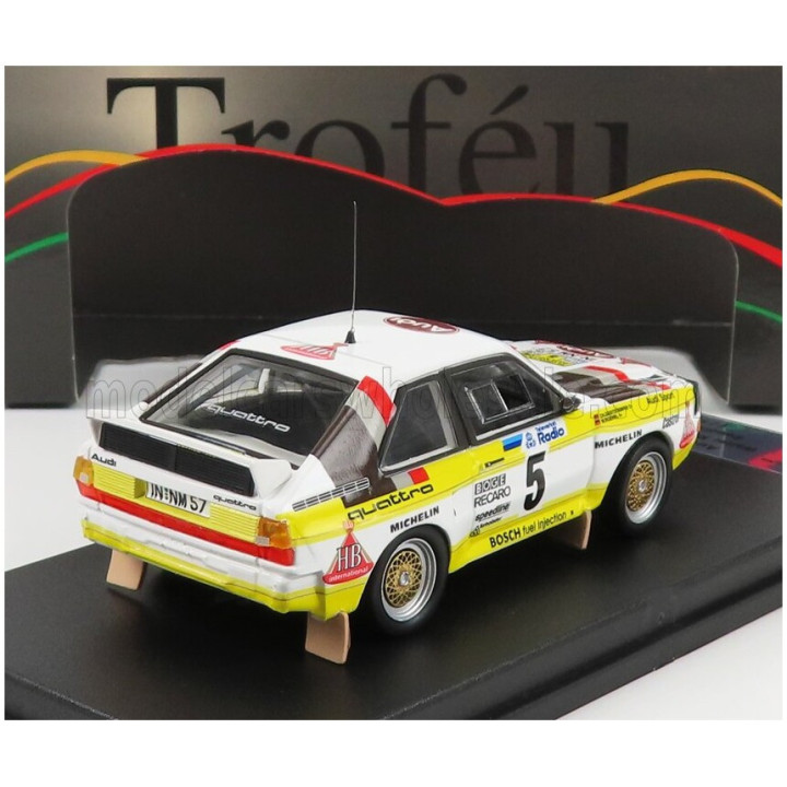 TROFEU AUDI QUATTRO SPORT N 5 RALLY SWEDEN 1985 W.ROHRL - C.GEISTDORFER - WHITE YELLOW BROWN 1/43