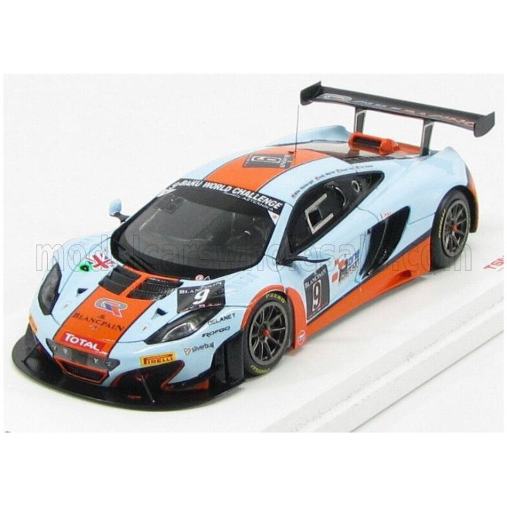 TRUESCALE McLAREN MP4-12C GT3 TEAM GULF RACING N 9 24h SPA 2013 WAINWRIGHT - MEYRICK - HALL - MULLEN - LIGHT BLUE ORANGE 1/43