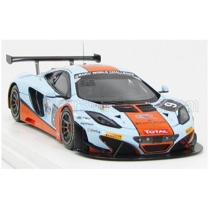 TRUESCALE McLAREN MP4-12C GT3 TEAM GULF RACING N 9 24h SPA 2013 WAINWRIGHT - MEYRICK - HALL - MULLEN - LIGHT BLUE ORANGE 1/43