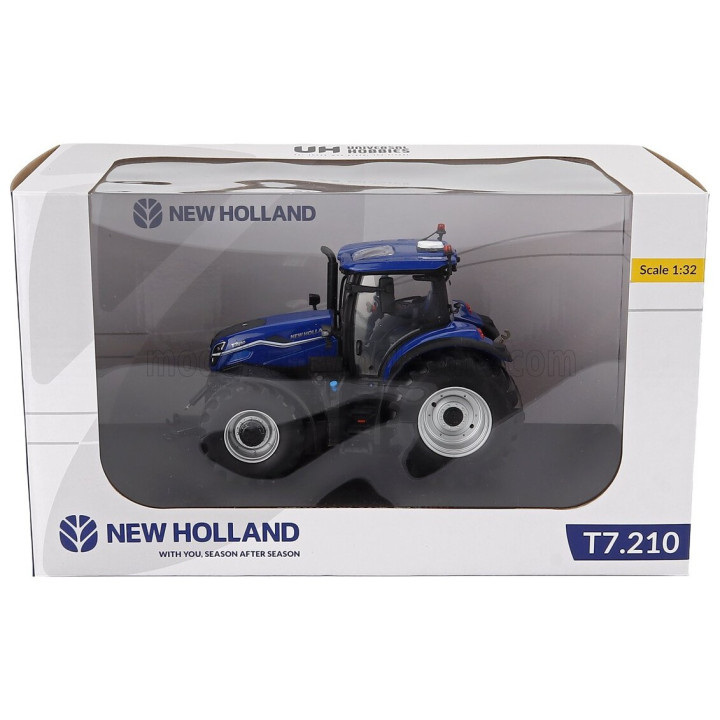UNIVERSAL HOBBIES NEW HOLLAND T7.210 TRACTOR DYNAMIC BLUE 2024 - BLUE BLACK 1/32