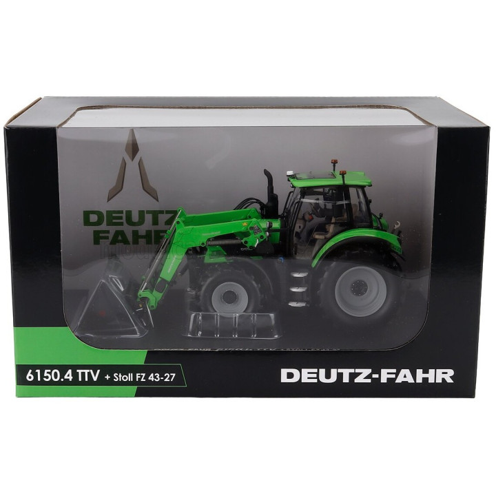 UNIVERSAL HOBBIES DEUTZ-FAHR 6150.4 TTV TRACTOR WITH FZ 47-23 FRONT LOADER 2018 - GREEN BLACK 1/32