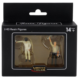 VITESSE FIGURES SET 2 X CHAMPION DRIVER - WHITE BLACK 1/43