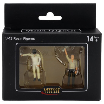 VITESSE FIGURES SET 2 X CHAMPION DRIVER - WHITE BLACK 1/43