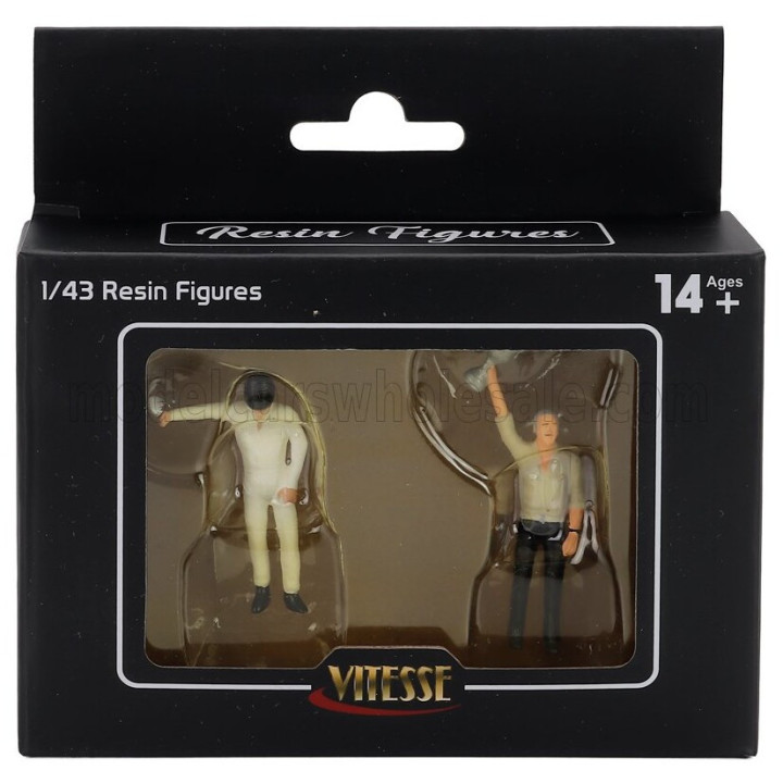 VITESSE FIGURES SET 2 X CHAMPION DRIVER - WHITE BLACK 1/43
