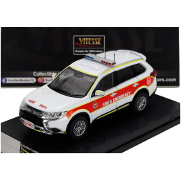 VITESSE MITSUBISHI OUTLANDER FIRE ENGINE QUEENSLAND 2019 - WHITE RED 1/43