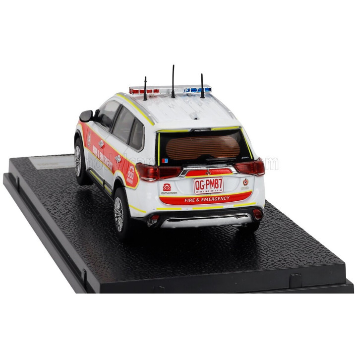 VITESSE MITSUBISHI OUTLANDER FIRE ENGINE QUEENSLAND 2019 - WHITE RED 1/43