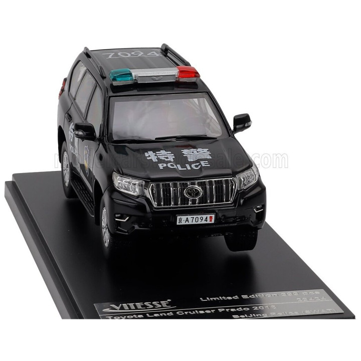 VITESSE TOYOTA LAND CRUISER PRADO BEIJING POLICE 2018 - BLACK 1/43