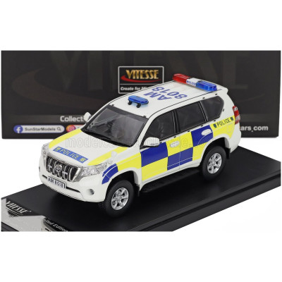 VITESSE TOYOTA LAND CRUISER PRADO HONG KONG TRAFFIC NEW TERRITORIES SOUTH POLICE 2015 - WHITE BLUE YELLOW 1/43