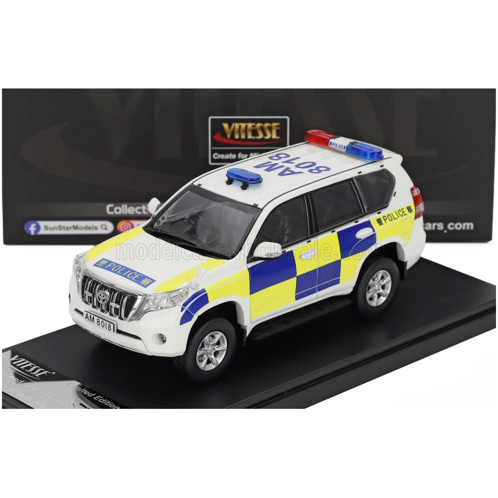 VITESSE TOYOTA LAND CRUISER PRADO HONG KONG TRAFFIC NEW TERRITORIES SOUTH POLICE 2015 - WHITE BLUE YELLOW 1/43