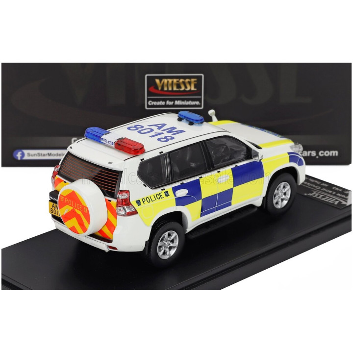 VITESSE TOYOTA LAND CRUISER PRADO HONG KONG TRAFFIC NEW TERRITORIES SOUTH POLICE 2015 - WHITE BLUE YELLOW 1/43