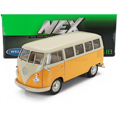 WELLY VOLKSWAGEN T1 MINIBUS 1963 - WHITE OCHRE 1/18