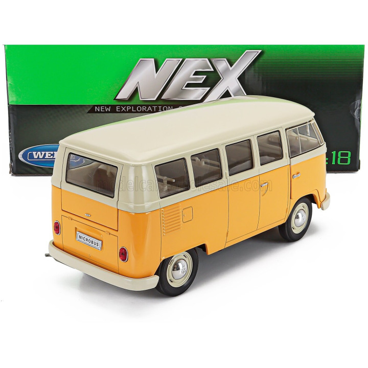 WELLY VOLKSWAGEN T1 MINIBUS 1963 - WHITE OCHRE 1/18