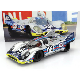 WERK83 PORSCHE 917K 4.9L TEAM MARTINI RACING N 23 1000km SPA 1971 HELMUT MARKO - GIJS VAN LENNEP - SILVER RED BLUE YELLOW 1/18