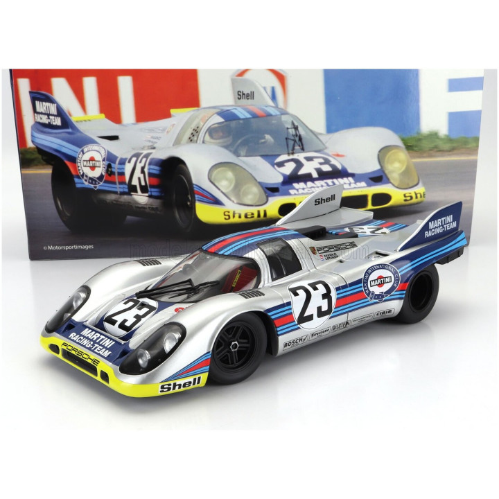 WERK83 PORSCHE 917K 4.9L TEAM MARTINI RACING N 23 1000km SPA 1971 HELMUT MARKO - GIJS VAN LENNEP - SILVER RED BLUE YELLOW 1/18