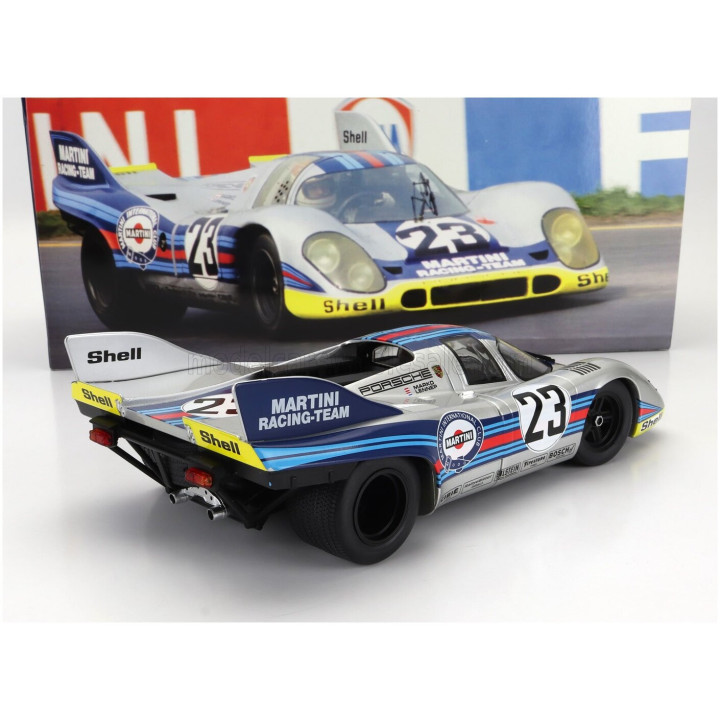 WERK83 PORSCHE 917K 4.9L TEAM MARTINI RACING N 23 1000km SPA 1971 HELMUT MARKO - GIJS VAN LENNEP - SILVER RED BLUE YELLOW 1/18