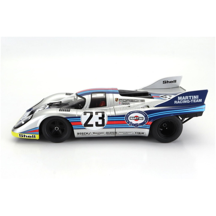 WERK83 PORSCHE 917K 4.9L TEAM MARTINI RACING N 23 1000km SPA 1971 HELMUT MARKO - GIJS VAN LENNEP - SILVER RED BLUE YELLOW 1/18