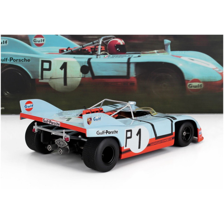 WERK83 PORSCHE 908/3 SPIDER TEAM GULF N 1 2nd 1000km NURBURGRING 1971 PEDRO RODRIGUEZ - JO SIFFERT - LIGHT BLUE ORANGE 1/18