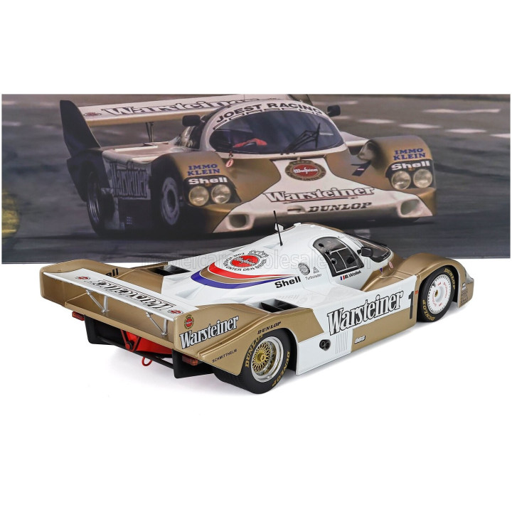 WERK83 PORSCHE 956B JAGERMEISTER TEAM BRUN MOTORSPORT N 1 NORISRING DRM CHAMPION 1984 STEFAN BELLOF - WHITE GOLD 1/18