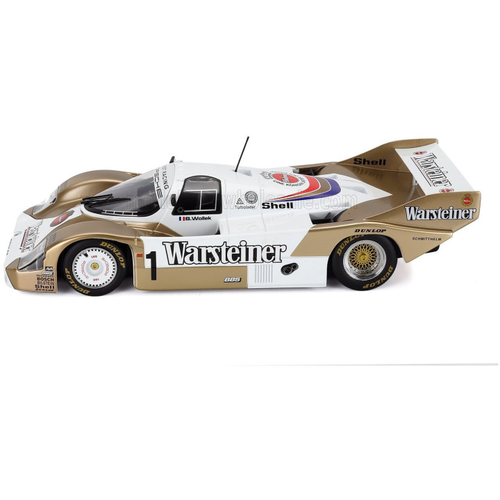 WERK83 PORSCHE 956B JAGERMEISTER TEAM BRUN MOTORSPORT N 1 NORISRING DRM CHAMPION 1984 STEFAN BELLOF - WHITE GOLD 1/18
