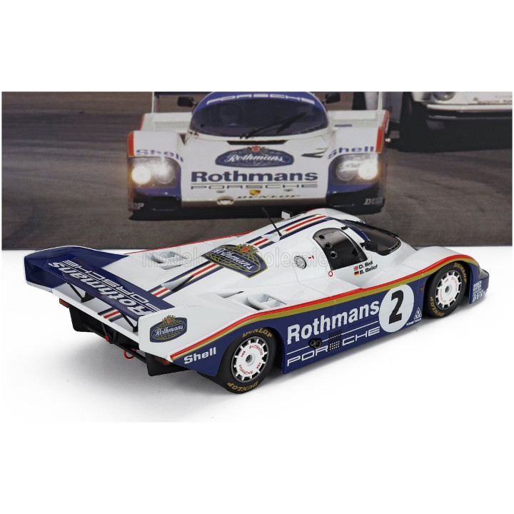 WERK83 PORSCHE 956K N 2 TEAM ROTHMANS WINNER 1000km SANDOWN PARK SPORTSCAR 1984 STEFAN BELLOF - DEREK BELL - WHITE BLUE 1/18