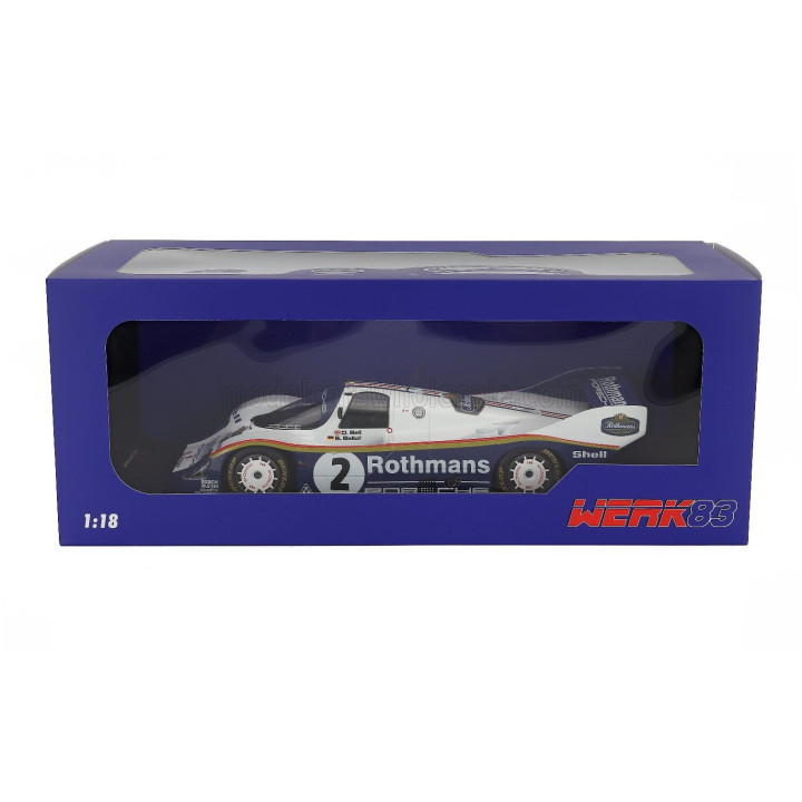 WERK83 PORSCHE 956K N 2 TEAM ROTHMANS WINNER 1000km SANDOWN PARK SPORTSCAR 1984 STEFAN BELLOF - DEREK BELL - WHITE BLUE 1/18