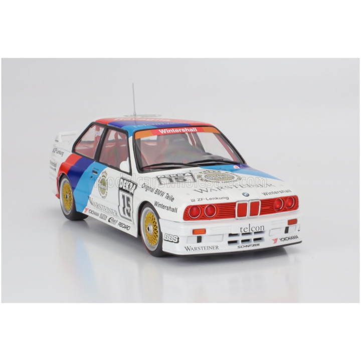 WERK83 BMW 3-SERIES M3 (E30) TEAM SCHNITZER WARSTEINER N 15 WINNER DTM SEASON 1989 ROBERTO RAVAGLIA - WHITE RED BLUE 1/18