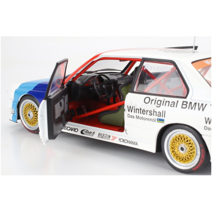 WERK83 BMW 3-SERIES M3 (E30) TEAM SCHNITZER WARSTEINER N 15 WINNER DTM SEASON 1989 ROBERTO RAVAGLIA - WHITE RED BLUE 1/18