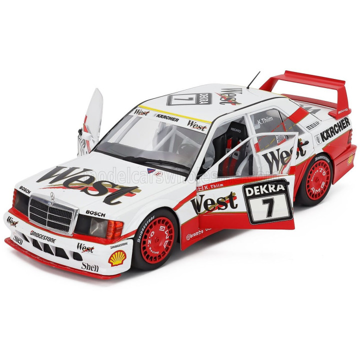 WERK83 MERCEDES BENZ 190E EVO II 2.5 16V N 7 DTM SEASON 1991 KURT THIIM - WHITE RED 1/18