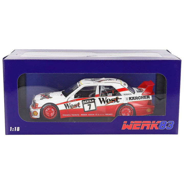 WERK83 MERCEDES BENZ 190E EVO II 2.5 16V N 7 DTM SEASON 1991 KURT THIIM - WHITE RED 1/18