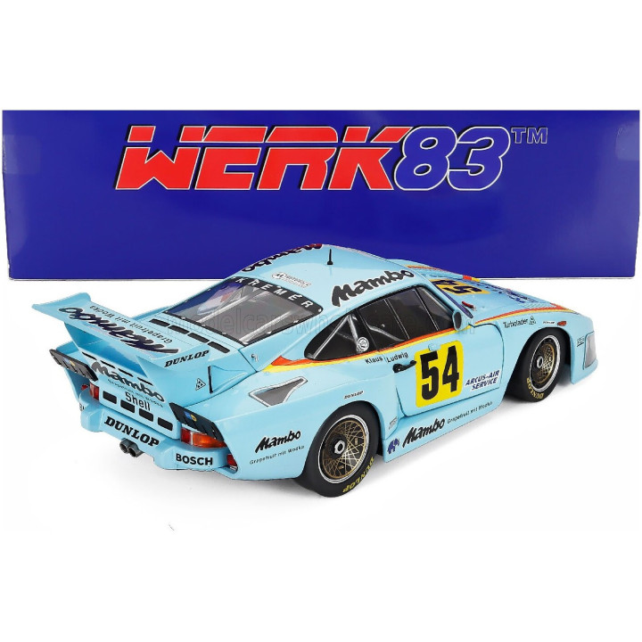 WERK83 PORSCHE 935 K3 TEAM MAMBO N 24 CHAMPION DRM SEASON 1979 KLAUS LUDWIG - LIGHT BLUE 1/18