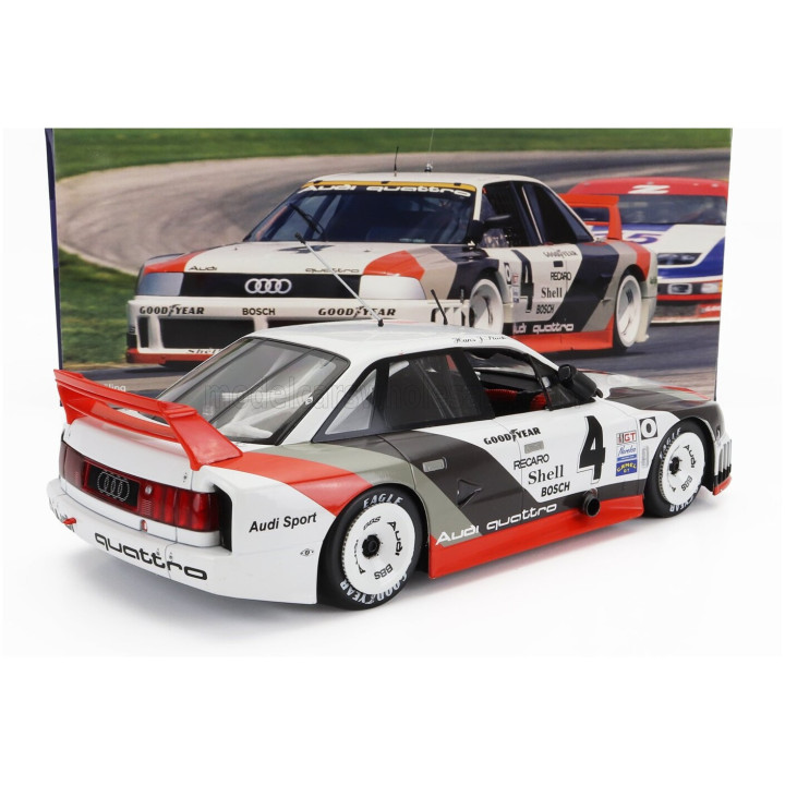 WERK83 AUDI 90 QUATTRO TEAM AUDI SPORT N 4 2nd PORTLAND IMSA 1989 HANS JOACHIM STUCK - WHITE GREY RED 1/18