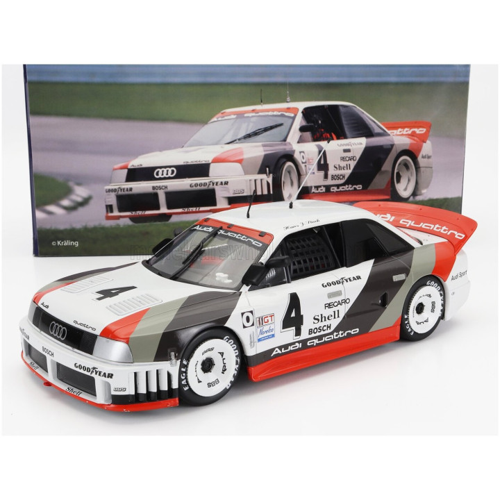 WERK83 AUDI 90 QUATTRO TEAM AUDI SPORT N 4 WINNER IMSA LAGUNA SECA 1989 HANS JOACHIM STUCK - WHITE GREY RED 1/18