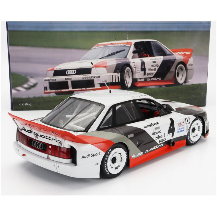 WERK83 AUDI 90 QUATTRO TEAM AUDI SPORT N 4 WINNER IMSA LAGUNA SECA 1989 HANS JOACHIM STUCK - WHITE GREY RED 1/18