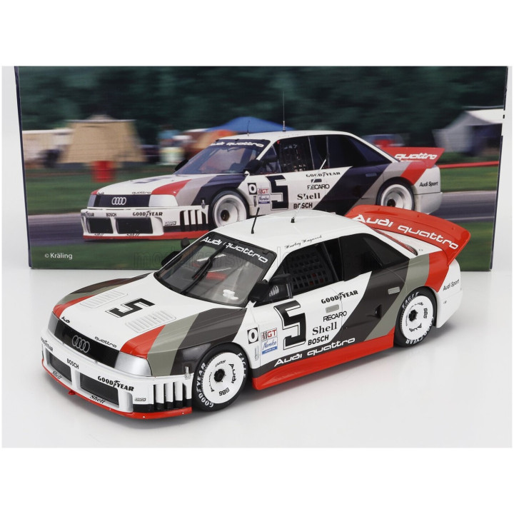 WERK83 AUDI 90 QUATTRO IMSA GTO TEAM AUDI SPORT N 5 2nd LAGUNA IMSA 1989 HURLEY HAYWOOD - WHITE GREY RED 1/18