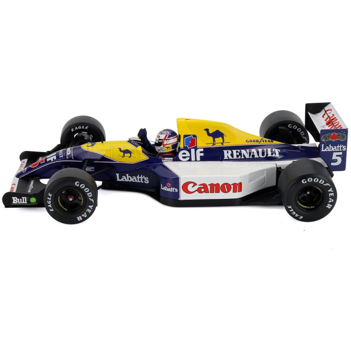 WERK83 WILLIAMS F1 FW14 RENAULT N 5 WORLD CHAMPION WINNER BRITISH GP 1991 NIGEL MANSELL - BLUE YELLOW WHITE 1/18