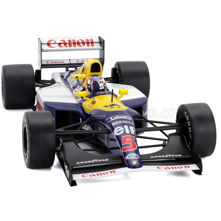 WERK83 WILLIAMS F1 FW14 RENAULT N 5 WORLD CHAMPION WINNER BRITISH GP 1991 NIGEL MANSELL - BLUE YELLOW WHITE 1/18