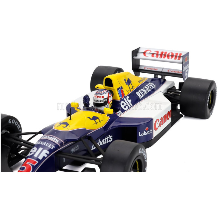 WERK83 WILLIAMS F1 FW14 RENAULT N 5 WORLD CHAMPION WINNER BRITISH GP 1991 NIGEL MANSELL - BLUE YELLOW WHITE 1/18