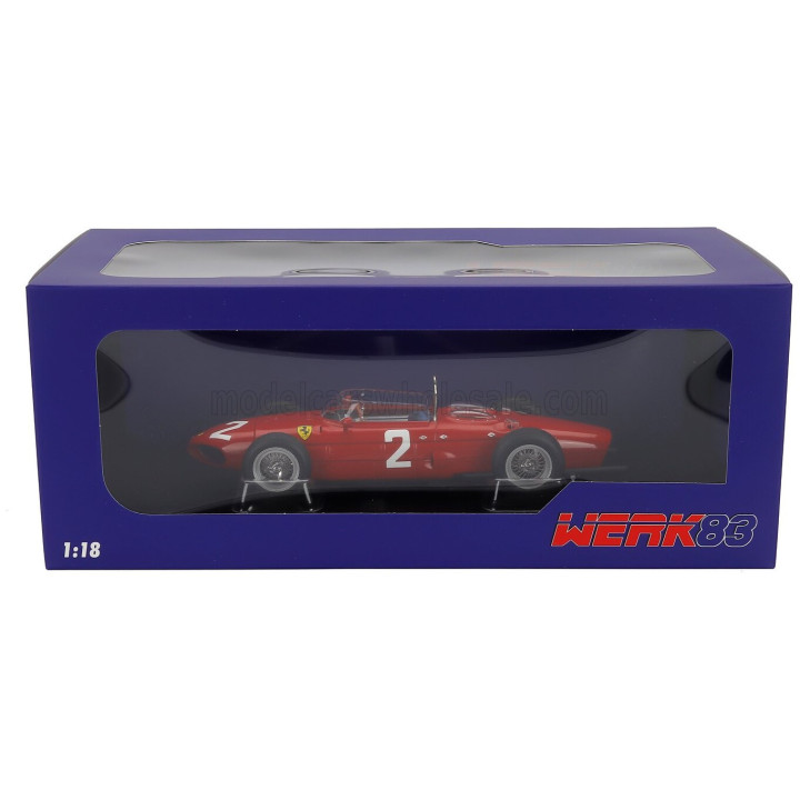 WERK83 FERRARI F1 156 SHARKNOSE N 2 WORLD CHAMPION WINNER MONZA ITALY GP 1961 PHIL HILL - RED 1/18