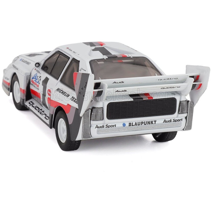 WERK83 AUDI QUATTRO SPORT S1 E2 N 1 WINNER RALLY PIKES PEAK HILL CLIMB 1987 WALTER ROHRL - COFFRET BOX - YELLOW WHITE RED 1/43