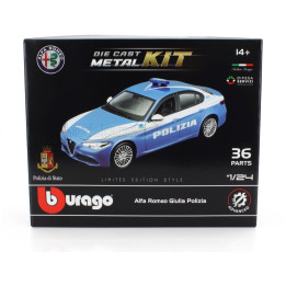 BURAGO ALFA ROMEO GIULIA POLIZIA 2016 - LIGHT BLUE WHITE 1/24