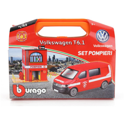 BURAGO ACCESSORIES DIORAMA - SET BUILD YOUR CITY FIRE STATION - CASER