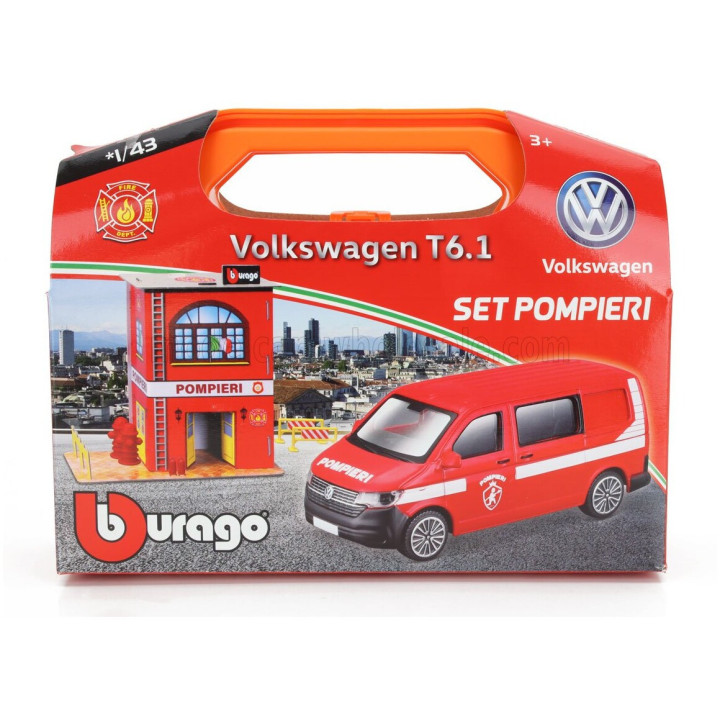BURAGO ACCESSORIES DIORAMA - SET BUILD YOUR CITY FIRE STATION - CASER