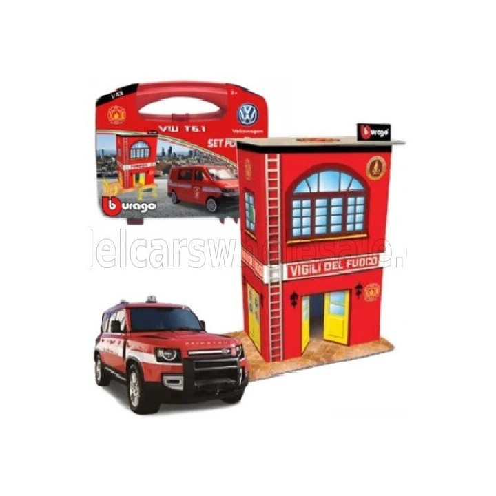 BURAGO ACCESSORIES DIORAMA - SET BUILD YOUR CITY FIRE STATION - CASER